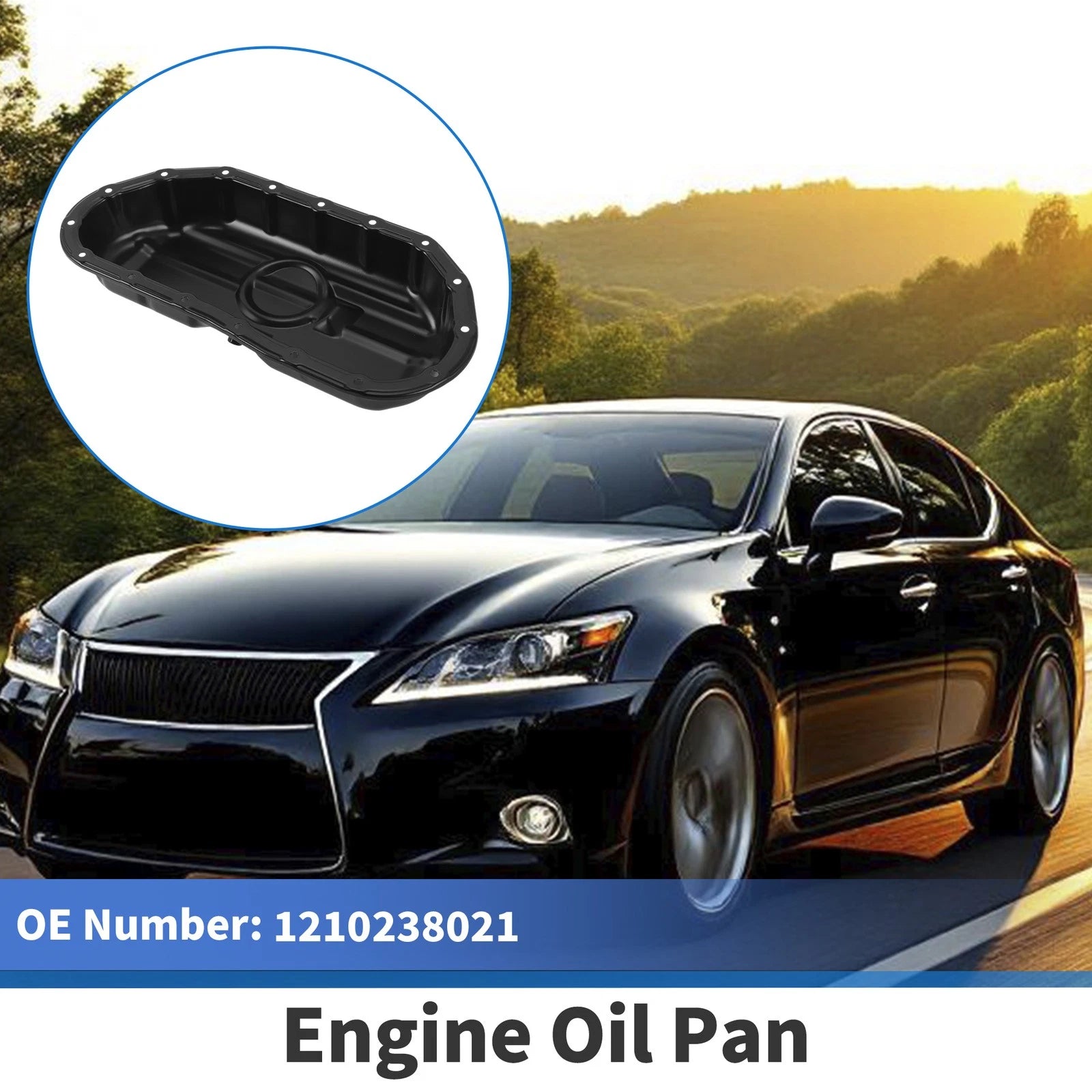Engine Oil Pan for Toyota Lexus GS460 4.6L (2008–2011) 1210238021 Steel Black