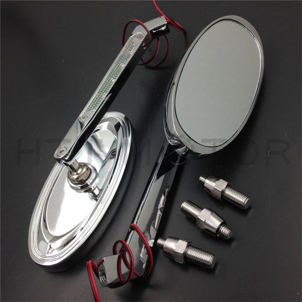 LED Turn Signal Oval Mirrors for Suzuki GSXR600 750 1000 1100 (All Years)