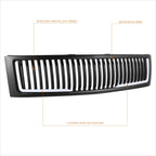 Vertical Fence Front Bumper Grille w/LED DRL Bar for Chevy Silverado 1500 (2007–2013)
