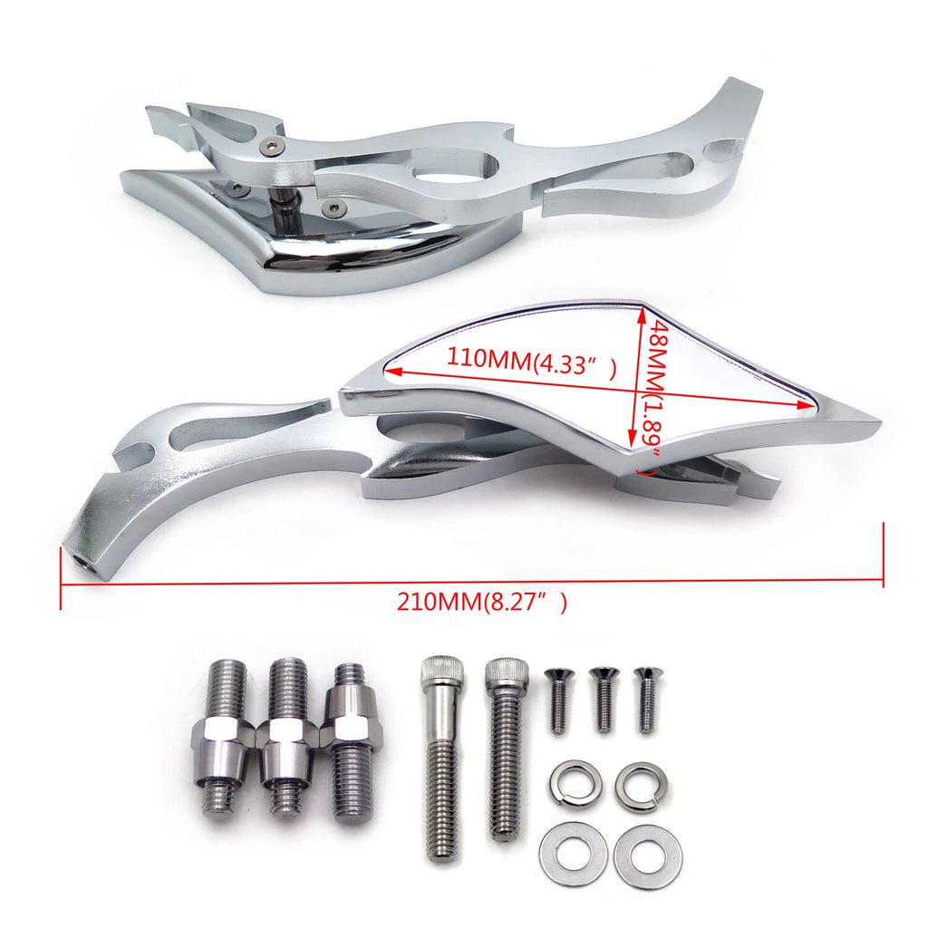 Alloy Twist Diamond Custom Mirror for Harley Softail FatBoy Sportster