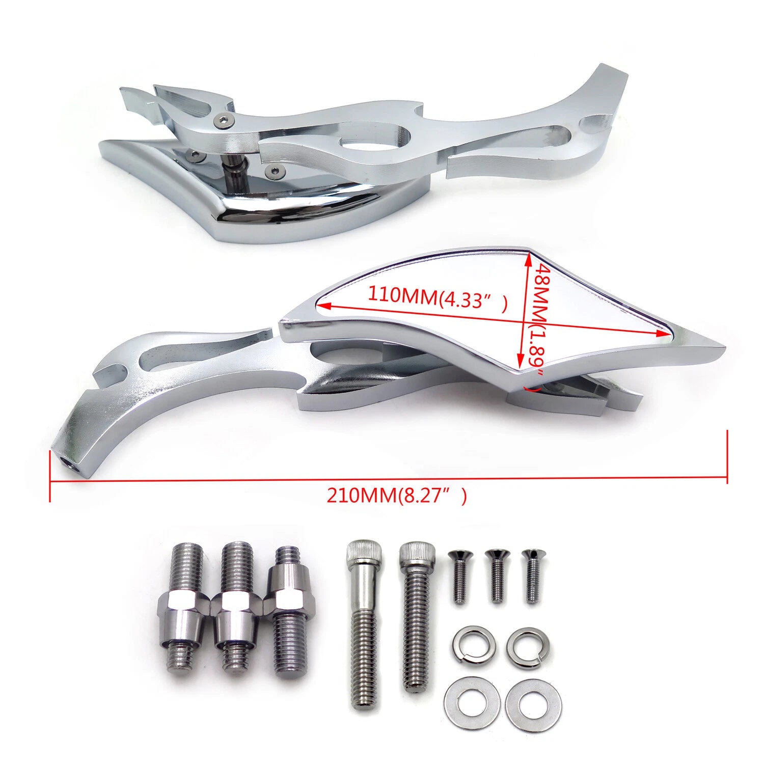 Alloy Twist Diamond Custom Mirror for Harley Softail FatBoy Sportster