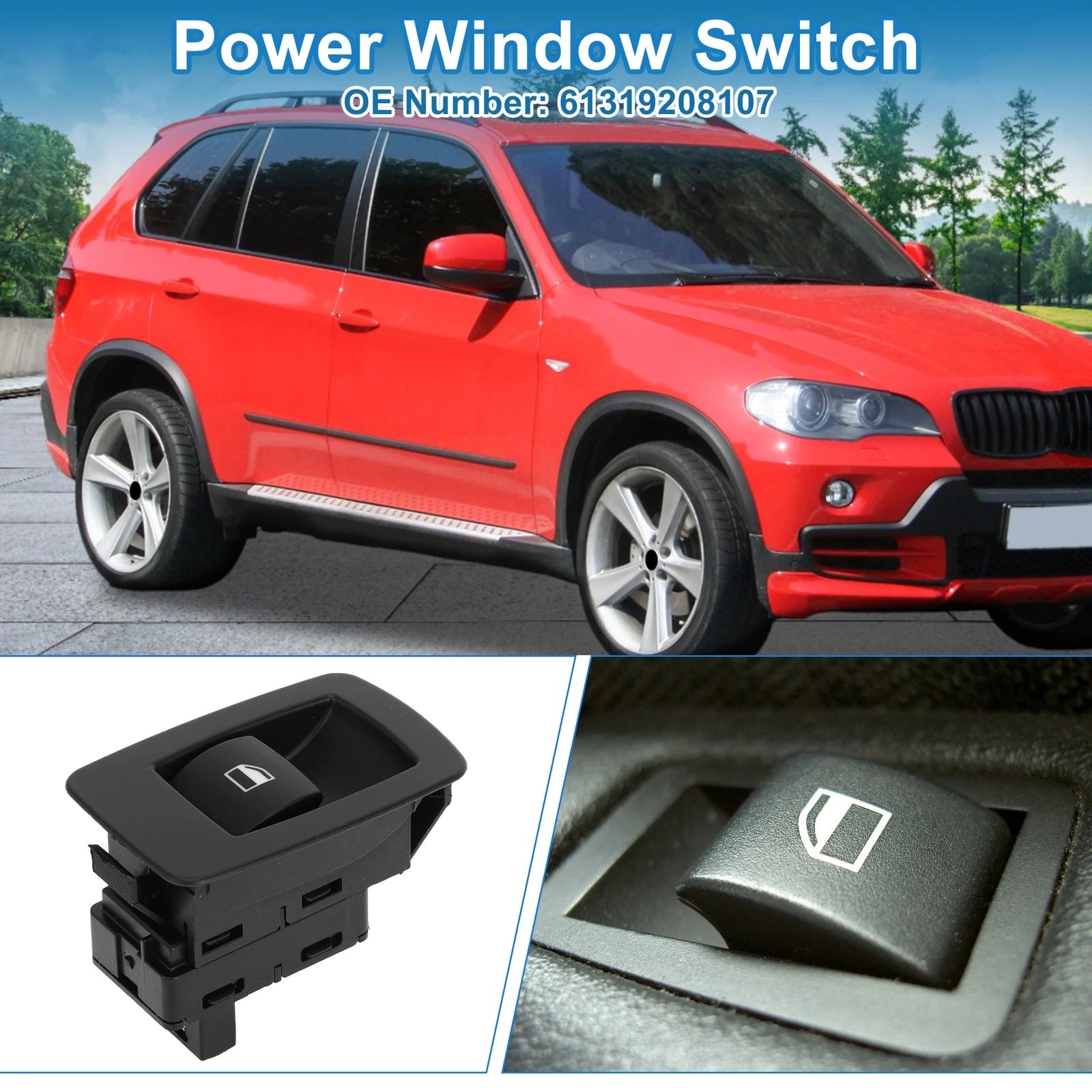 Power Window Switch Set of 2 for BMW X1 X2 X5 (No. 61319208107)