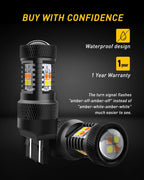 2X 7443 LED DRL Switchback Turn Signal Light Bulbs for AUXITO