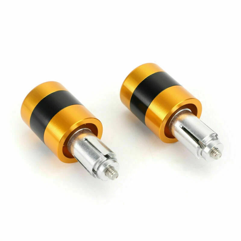 Set of 2 Gold Handle Bar Ends for Motorcycle (7/8" 22mm) T9