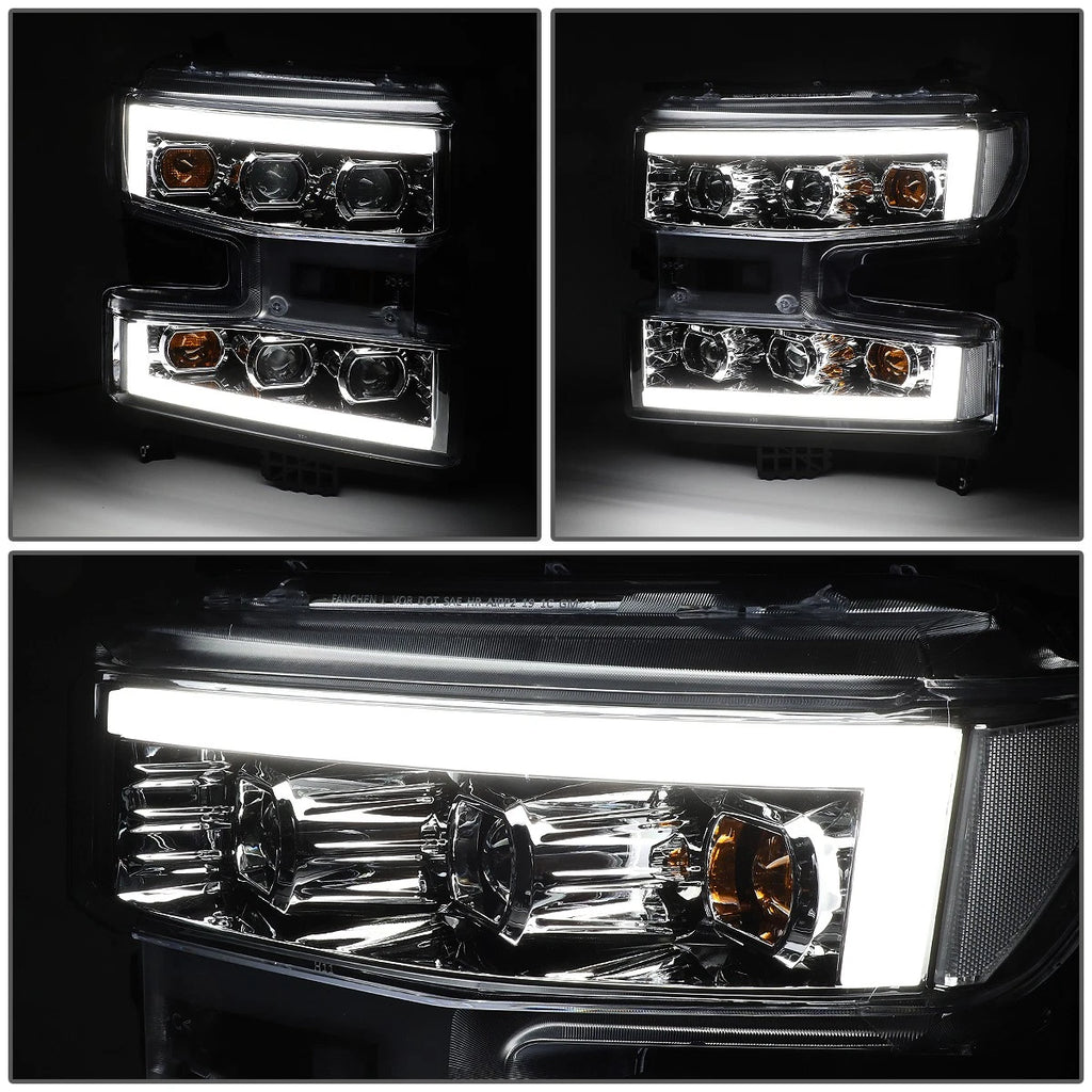 LED DRL Quad Projector Headlight Lamps for Silverado 1500 (2019–2021)