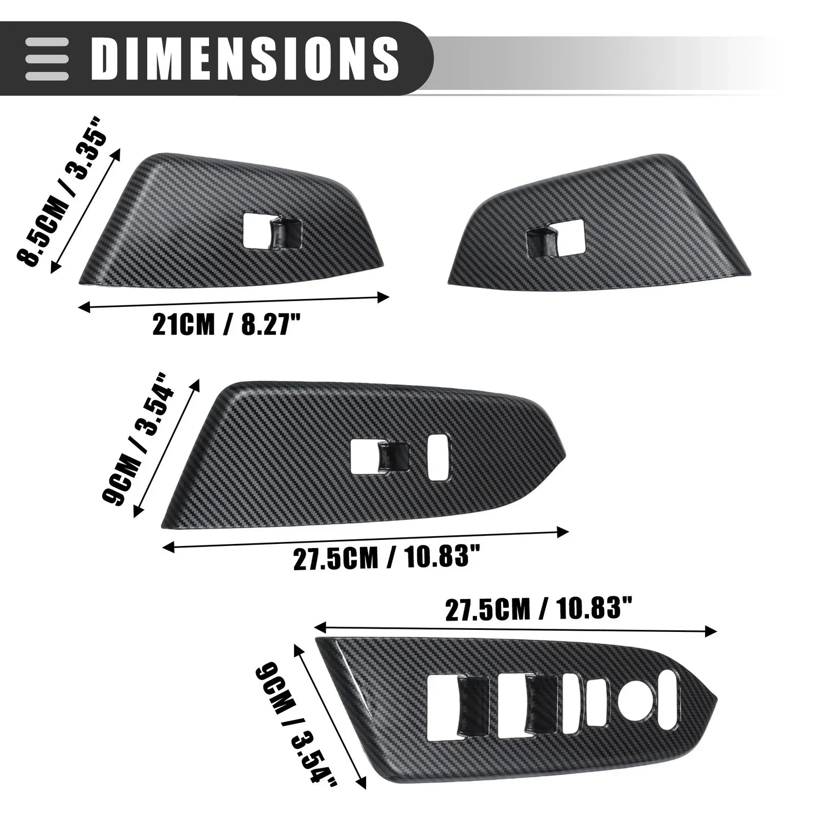 Window Switch Panel Cover Trim for Honda CRV 2017-2022 Carbon Fiber