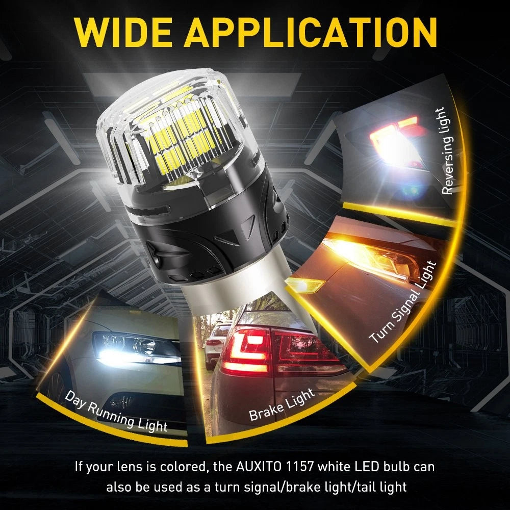 2X 1157 BAY15D 33-SMD LED Tail Brake Stop Reverse Turn Signal Light Bulbs