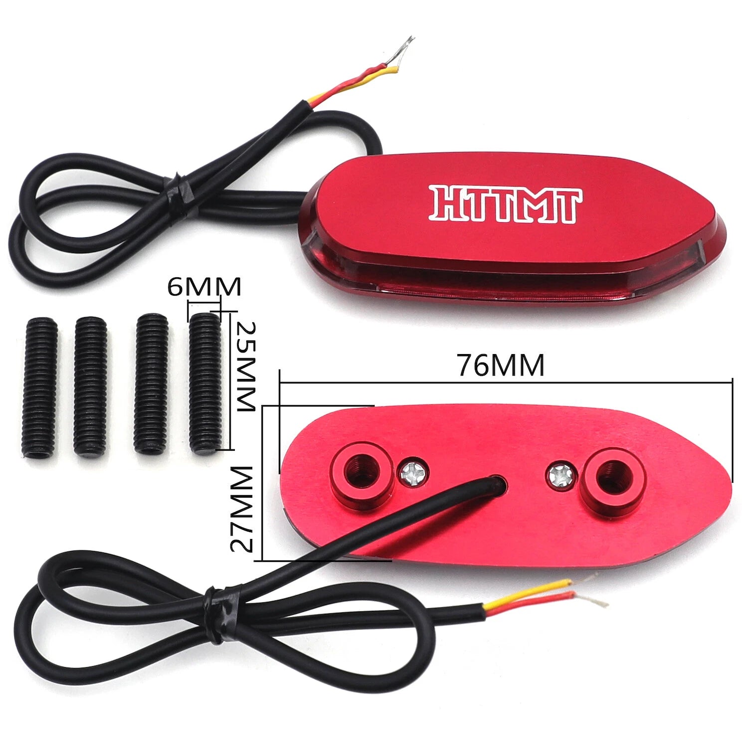 HTTMT LED Red Mirror Block Off Base for Suzuki GSXR1000 (2005–2008), GSXR600/750 (2006–2012)