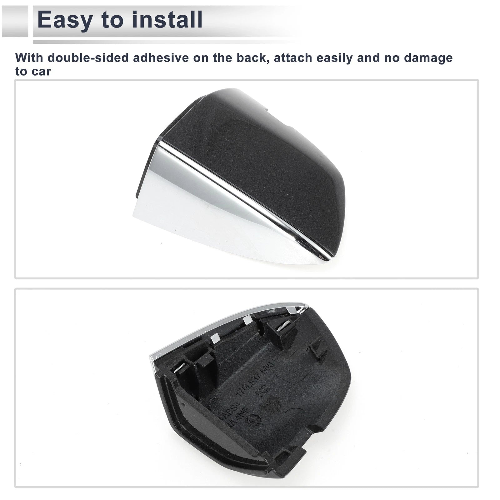 Front Right Door Handle Lock Cylinder Covers for Volkswagen Sagitta (2019–2021) Black
