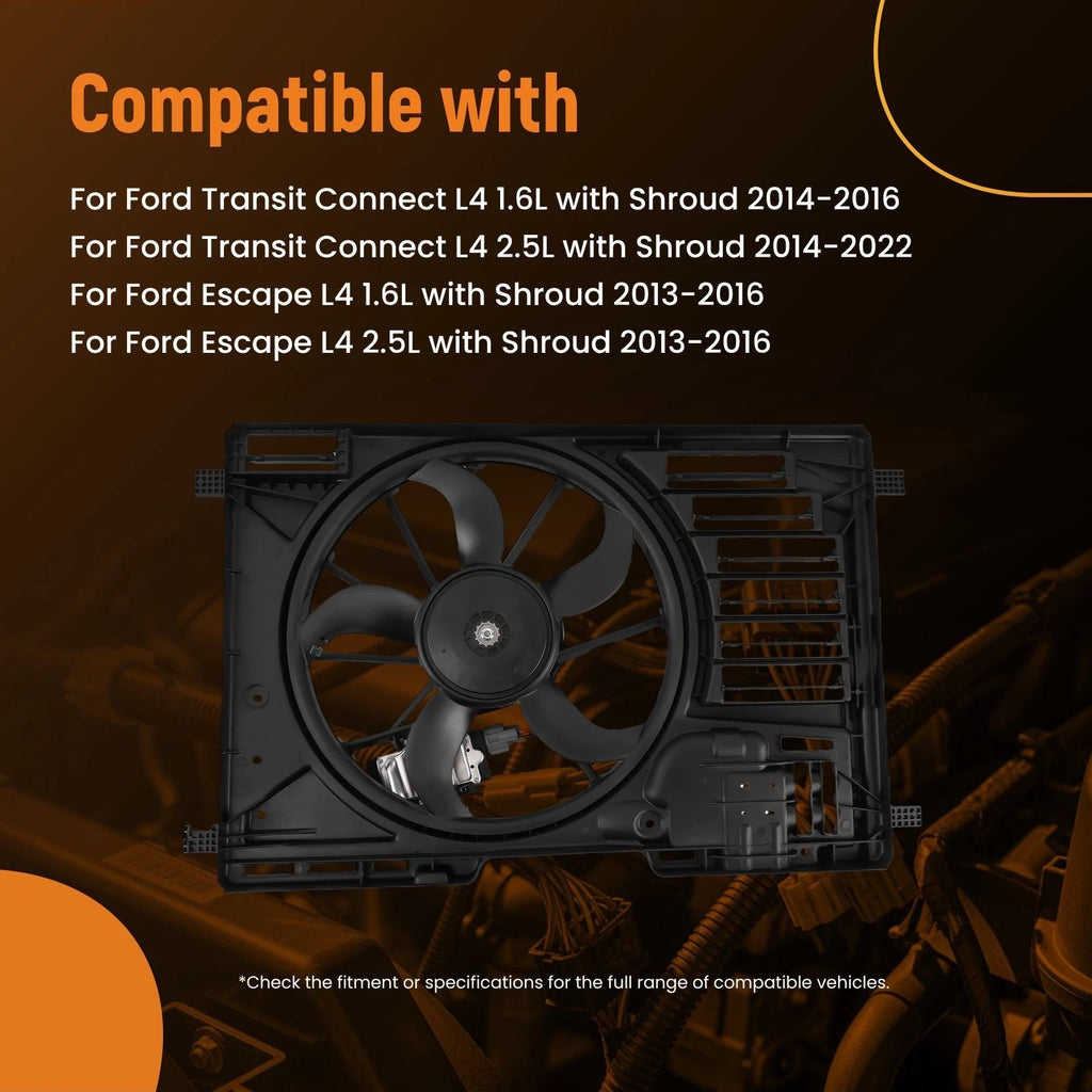 Radiator Cooling Fan Assembly for Ford Transit Connect (2014–2021)