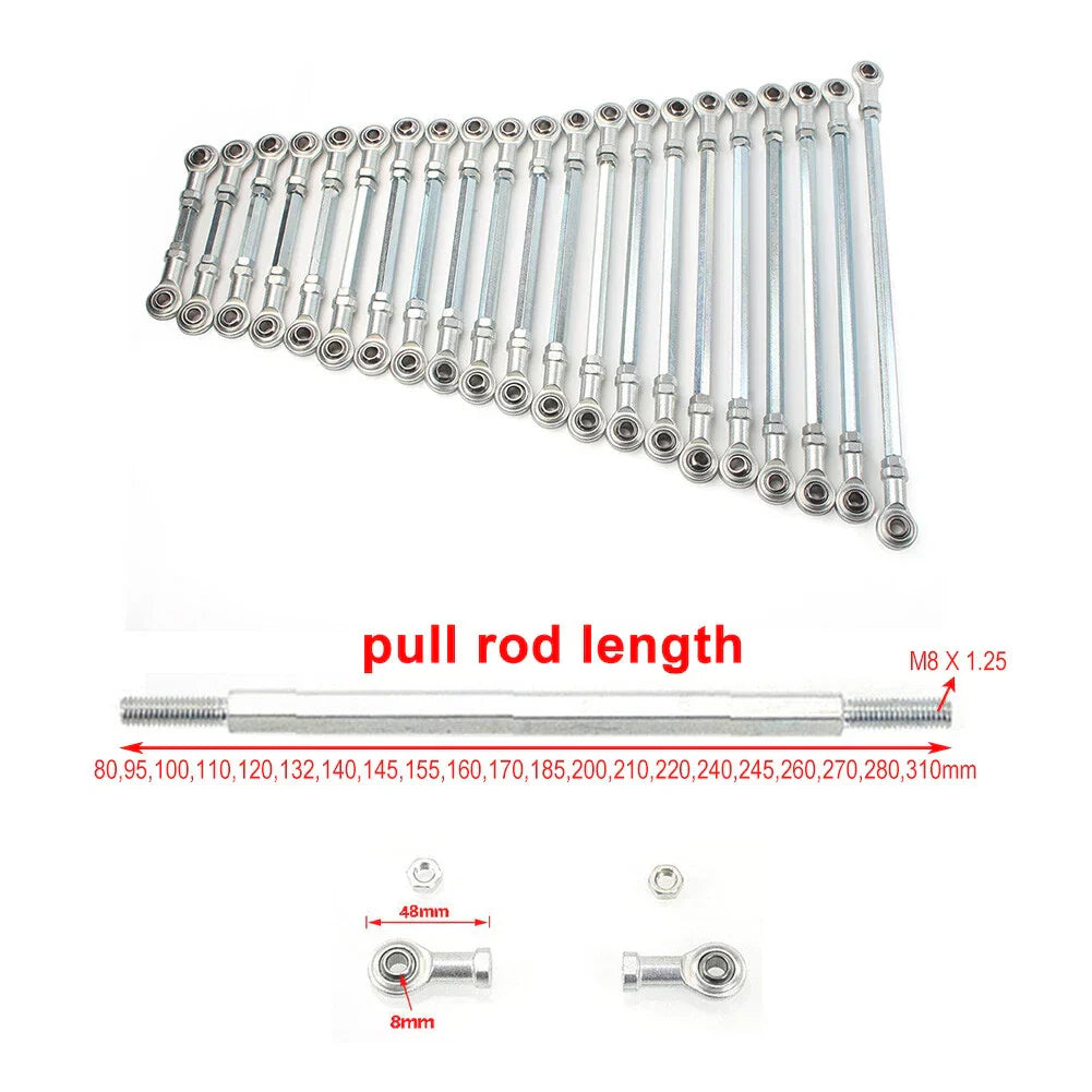 280mm M8 Ball Joiner Bolt Tie Rod for ATV Go Kart Buggy Quad Dirt Pit Bike