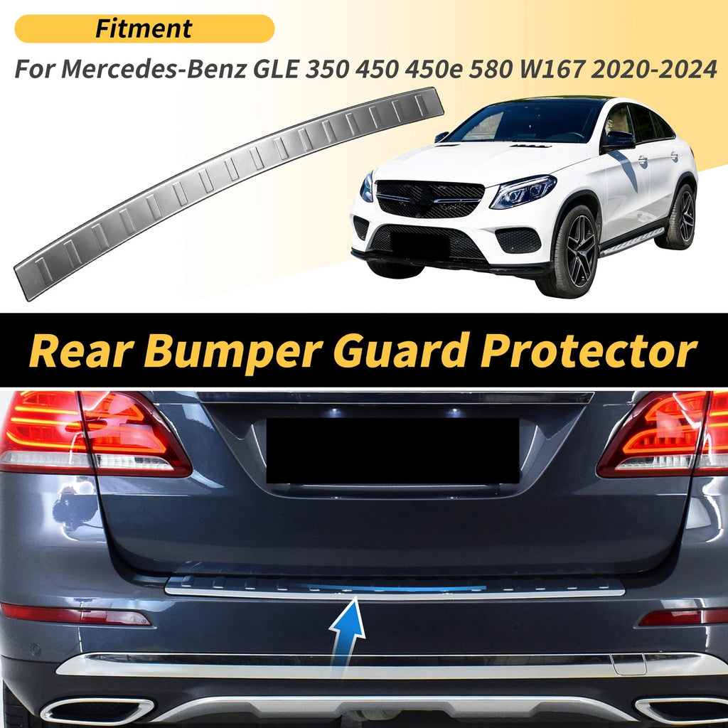 Bumper Guard for Mercedes-Benz GLE 350 450 450e 580 W167 (2020–2024) Silver Tone