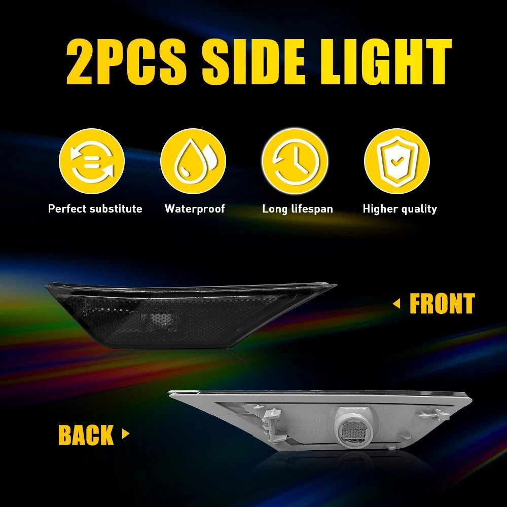 LED Side Marker Lights for Honda Civic Sedan Hatchback Coupe (2016–2021) Smoke Lens
