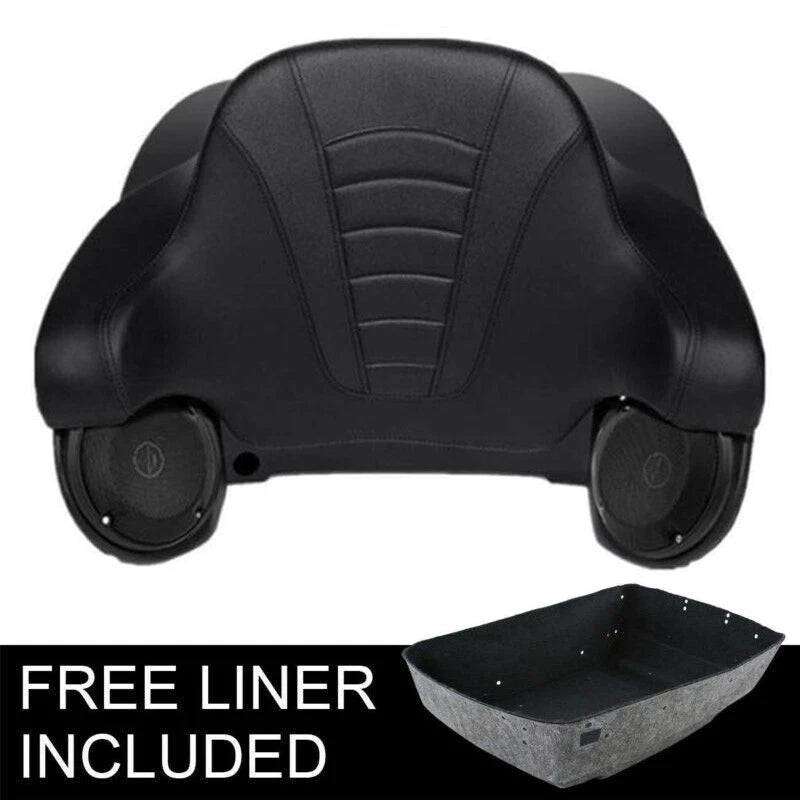 Matte Black Trunk Luggage Backrest Speakers for Harley Touring (2014–2026)