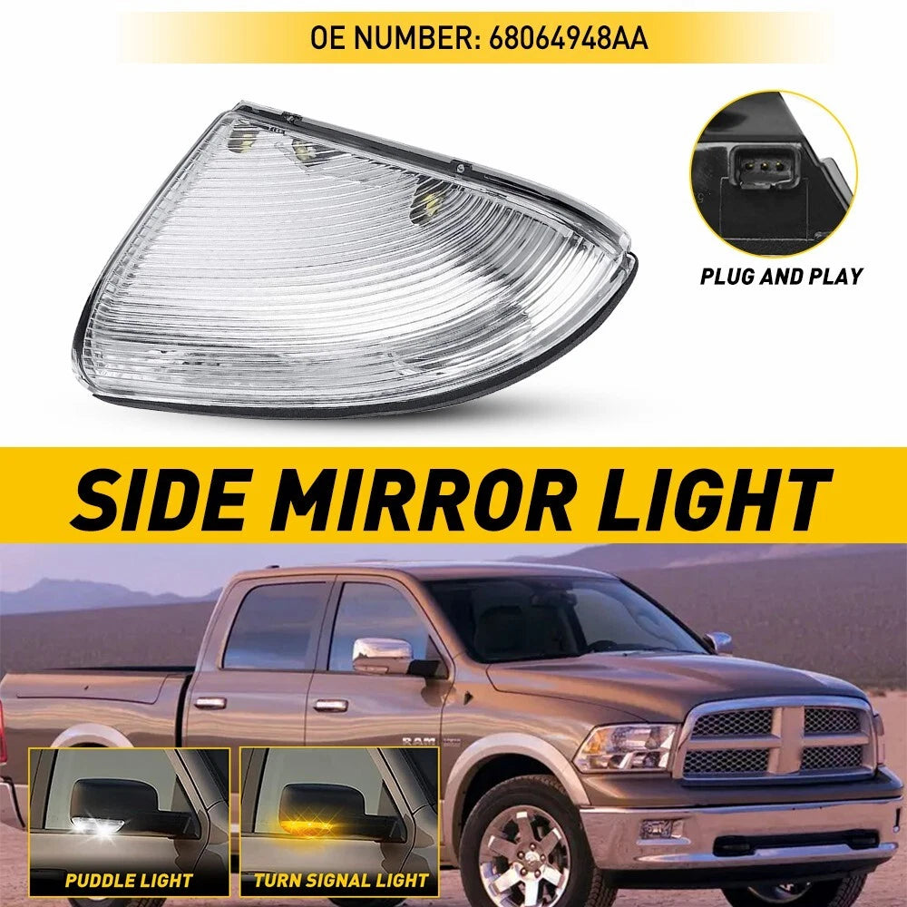 RH Right Mirror Turn Signal Puddle Indicator Light for Dodge Ram 1500 2500 (2009–2014)