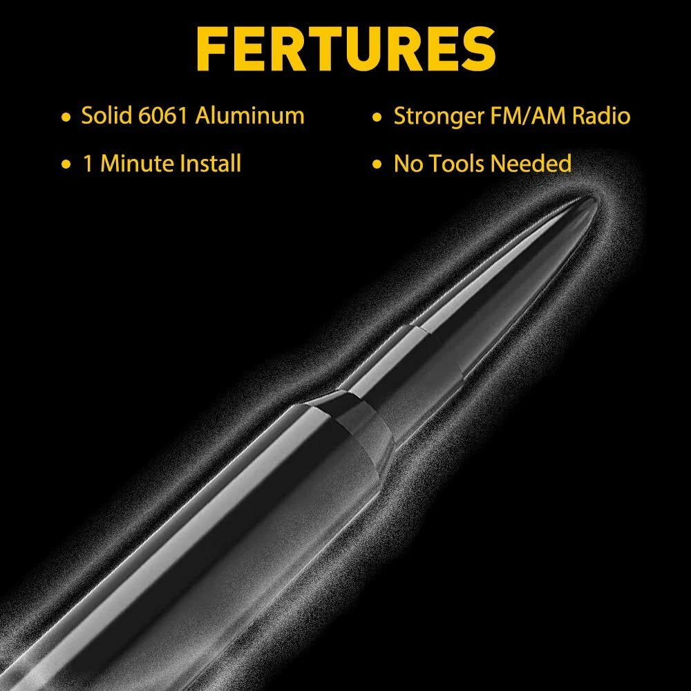 0.5 Cal Black Antenna Mast for Chevy Silverado (2006–2021)