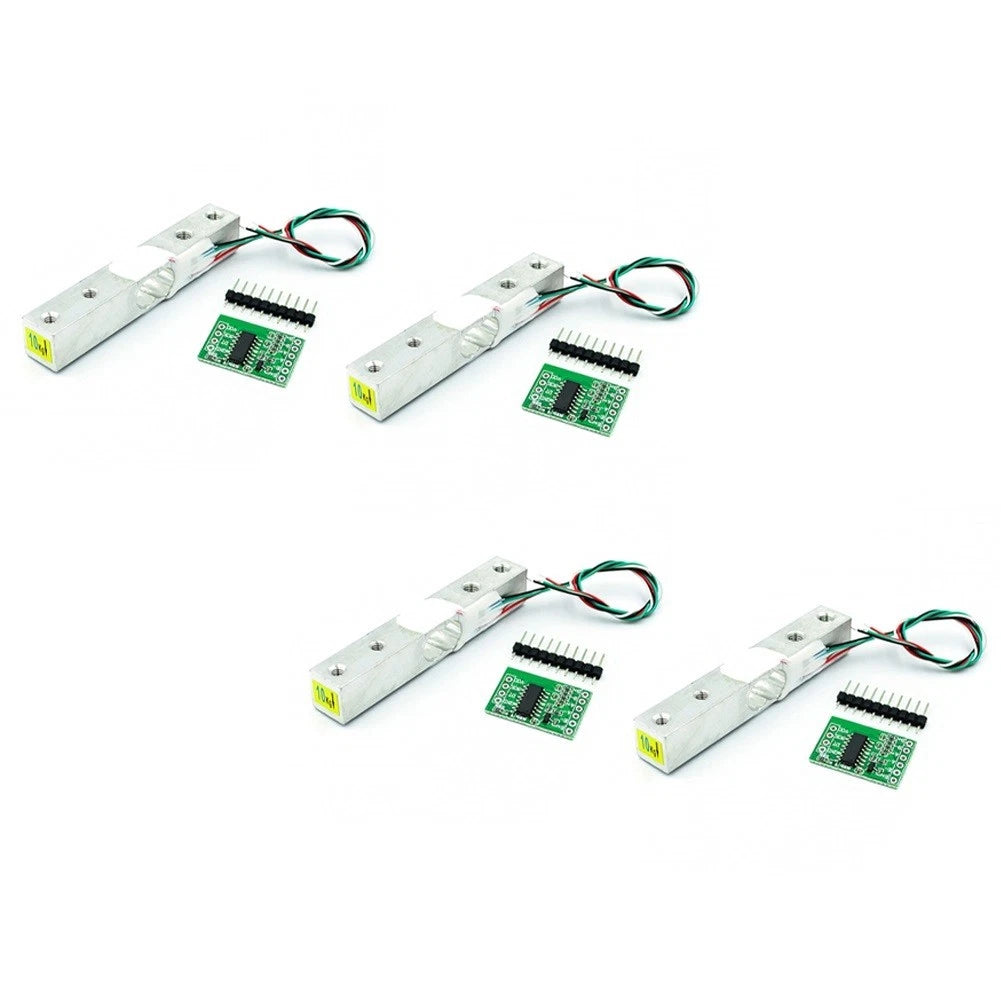 Set of 4 Weight Sensors 10KG with HX711 Module for Accurate Weighing