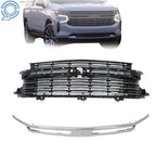 Front Upper Grille with Center Chrome Trim for Chevrolet Tahoe (2021–2022)