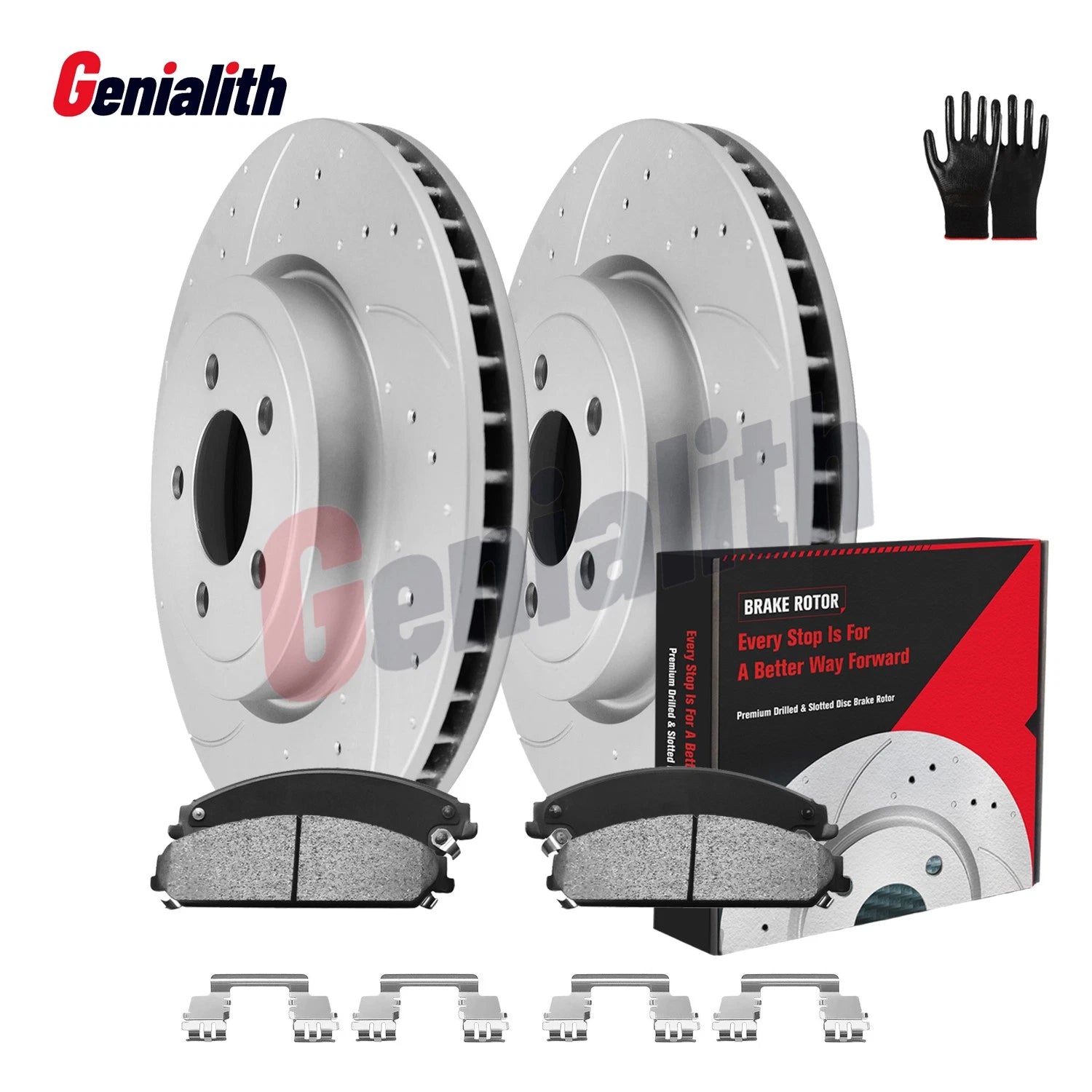 Set of 2 Front Drilled Brake Rotors & Ceramic Pads for Dodge Charger (2006–2023)