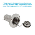 Keyless Water Deck Fill Filler for Marine Boat (1-1/2", Polished 316 Stainless Steel)