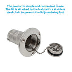 Keyless Water Deck Fill Filler for Marine Boat (1-1/2", Polished 316 Stainless Steel)