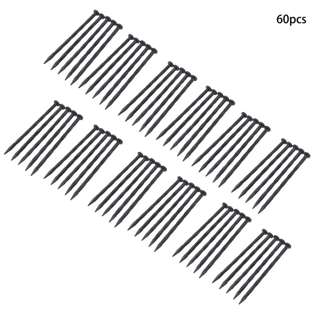 Set of 60 Plastic Spiral Landscape Edging Nails for Garden