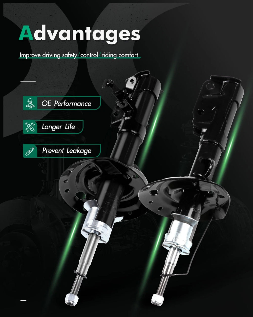 Front Pair Shocks & Struts for Honda Fit (2009–2013)