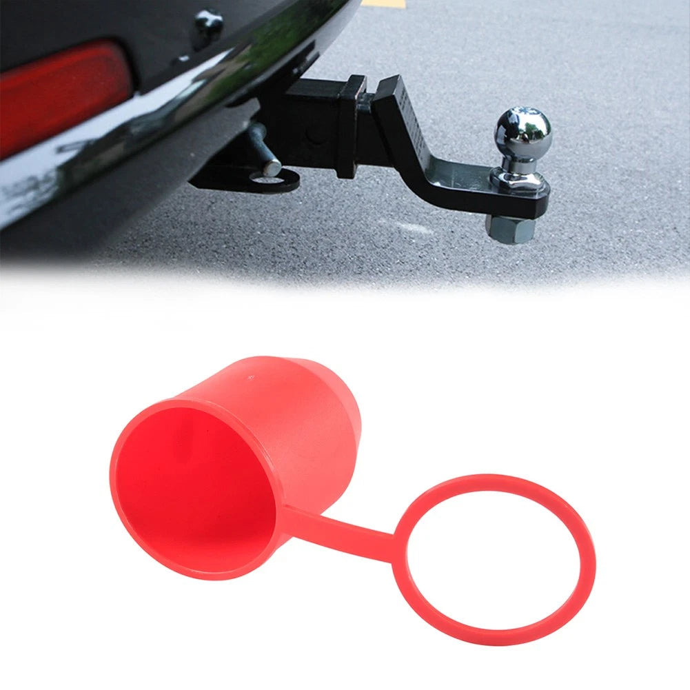 Tow Bar Ball Cover for Caravan Trailer (Soft PVC, Red)