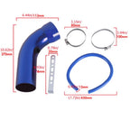 3 Inch Universal Cold Air Intake Pipe Tube Hose Kit Filter System Blue