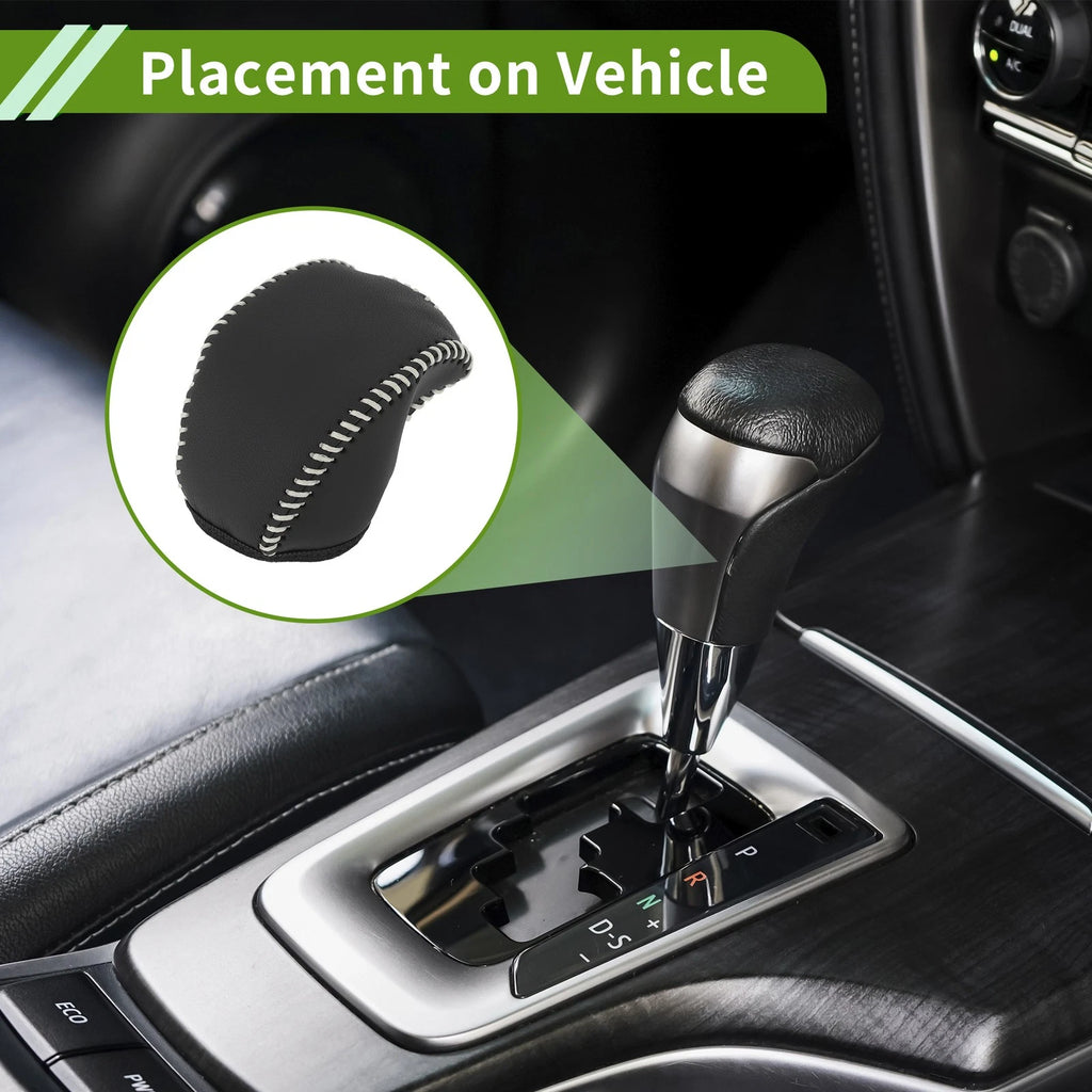 Gear Shift Knob Cover for Toyota RAV4 (2019–2024) Black Beige Faux Leather