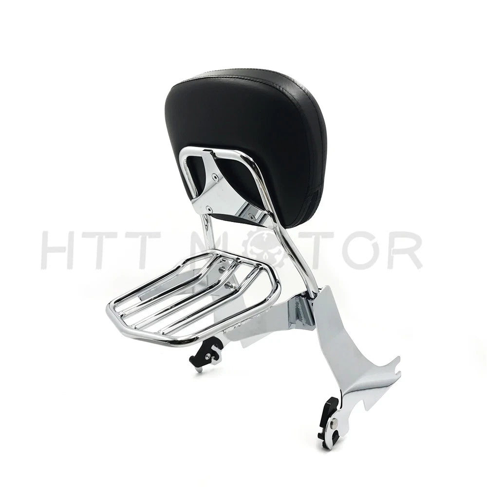Chrome Sissy Bar Passenger Backrest Pad for Harley Sportster (2004–2016)