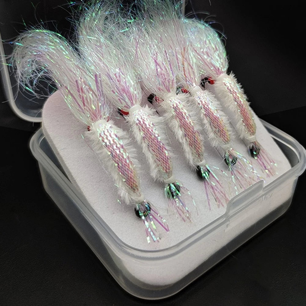 3D Realistic Eyes Fly Fishing Hooks Set of 6 (Sizes 4/6/8/10/12/14)