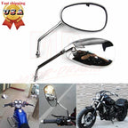 Universal Motorcycle Side Rearview Mirrors 10mm Chrome