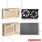 AC condenser and dual cooling fan assembly kit for Chevy Impala Buick Regal