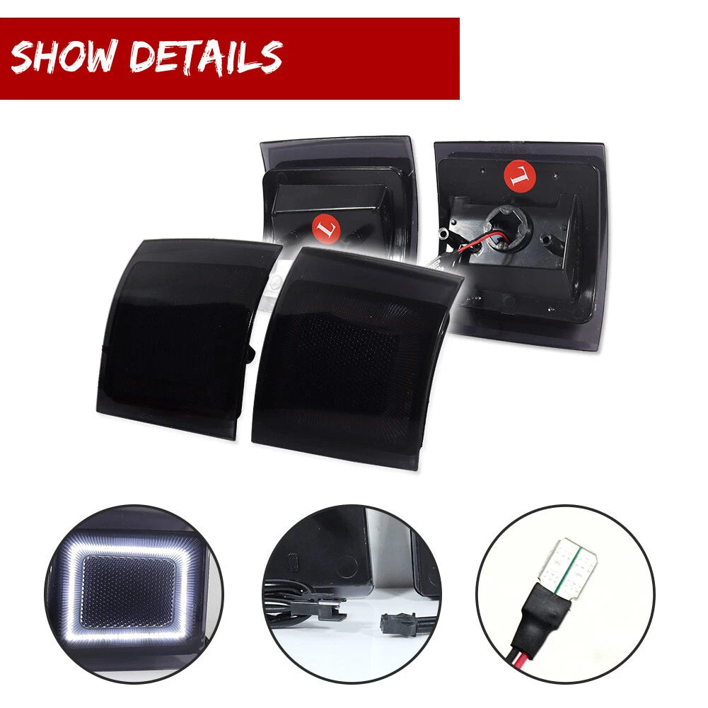 4X White LED Front Side Marker Lights for Chevy C/K 1500 2500 3500 (1994–1998)