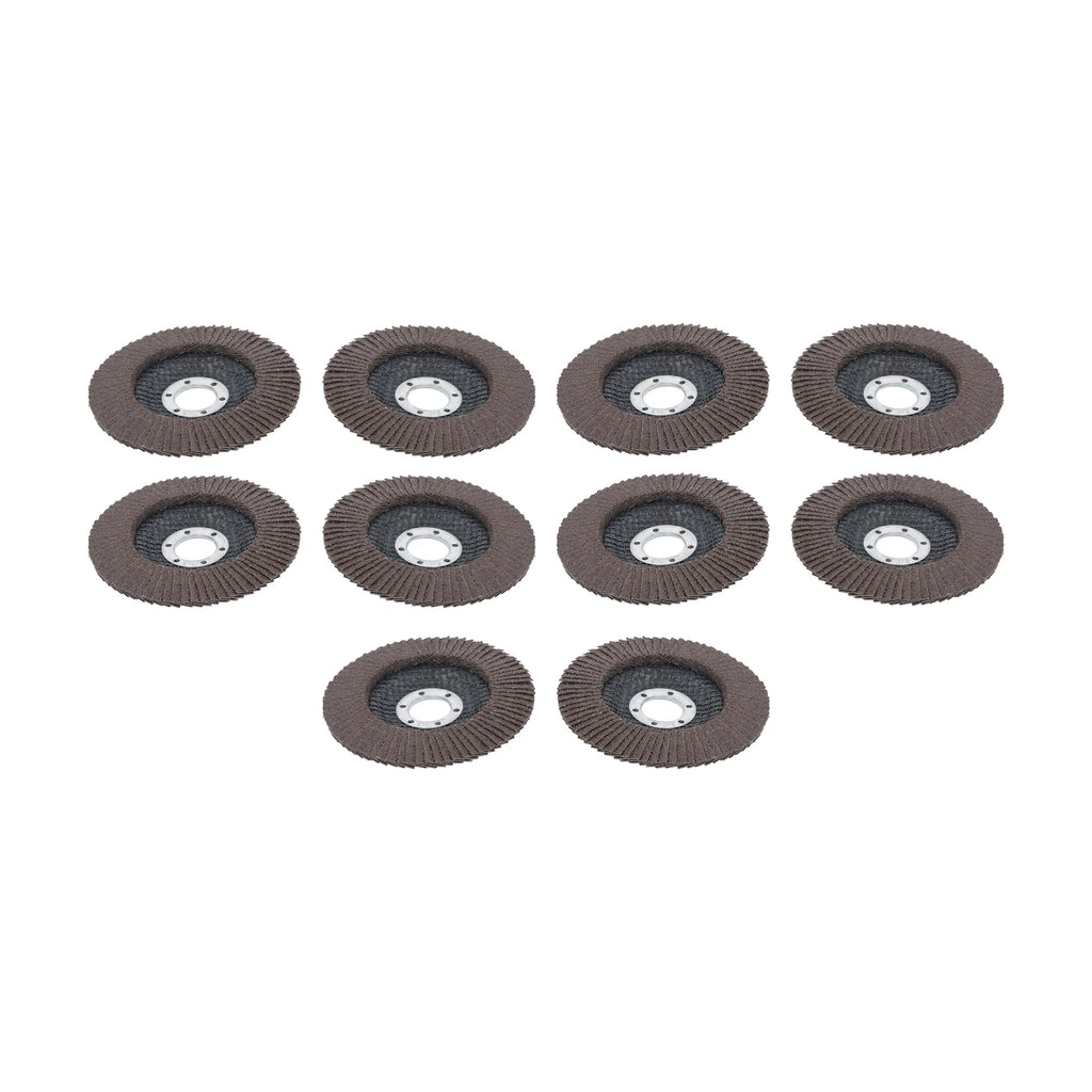 Set of 10 Flap Discs 4.5" 40 Grit for Sanding and Grinding