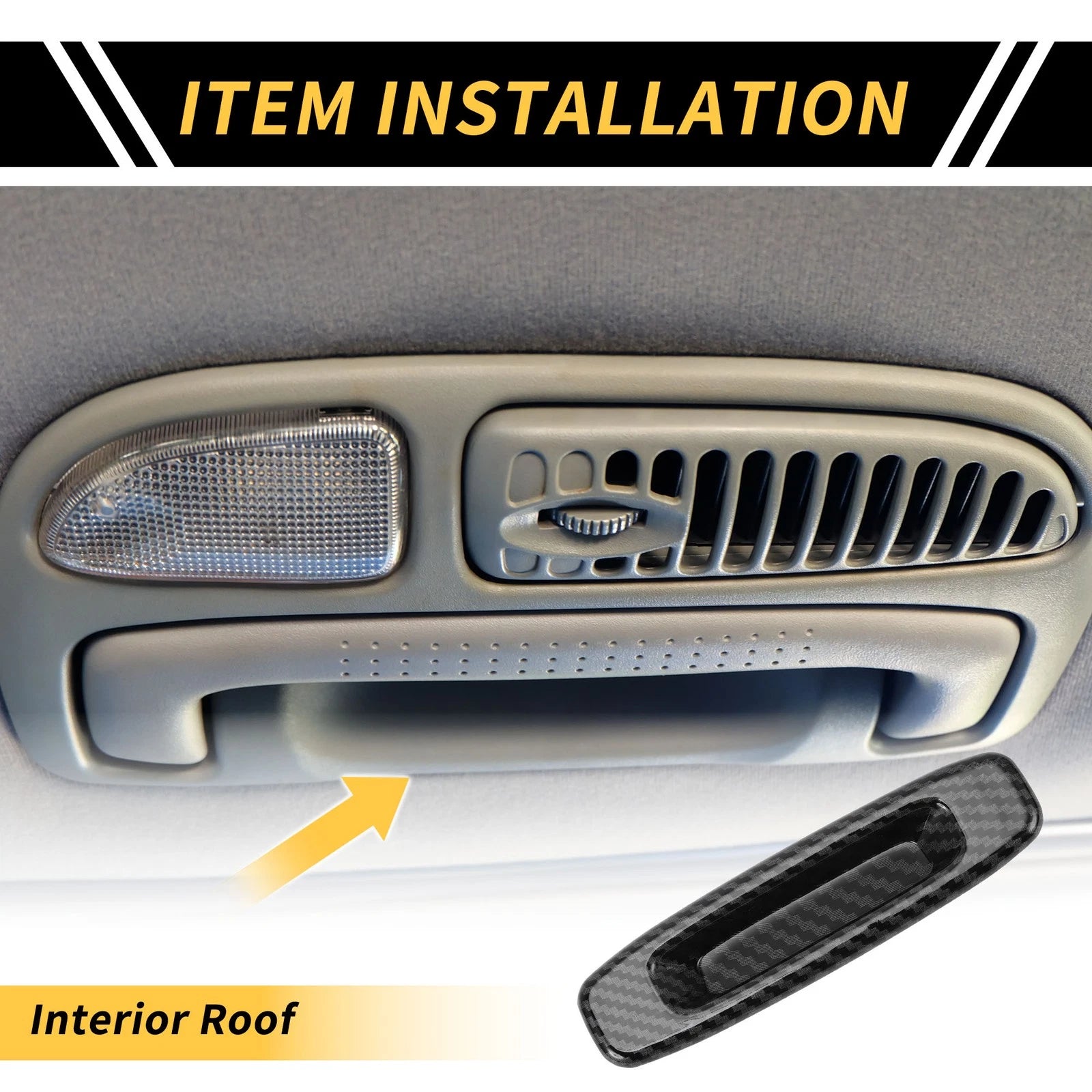 Carbon Fiber Pattern Roof Handle Cover Trim for Toyota Tundra (2014–2021)