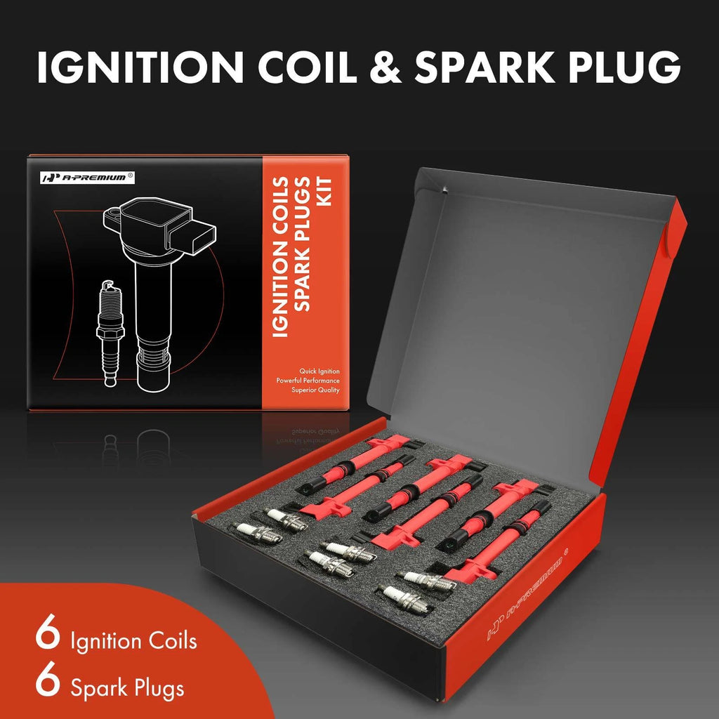 6X Ignition Coils & 6X Iridium Spark Plugs for Jeep Dodge Ram 1500 (2002–2023)