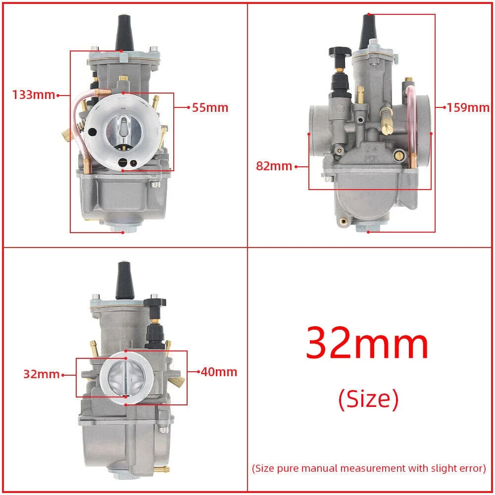 32mm Carburetor for PWK32 Keihin KOSO OKO ATV Go Kart (250-300cc)