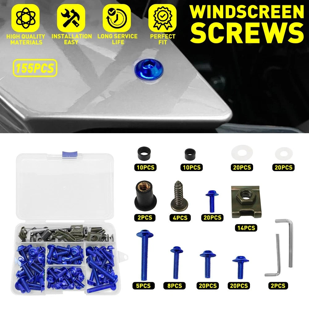 155pcs Aluminum Fairing Bolts Kit for Suzuki GSXR600/750/1000 (2001–2023)