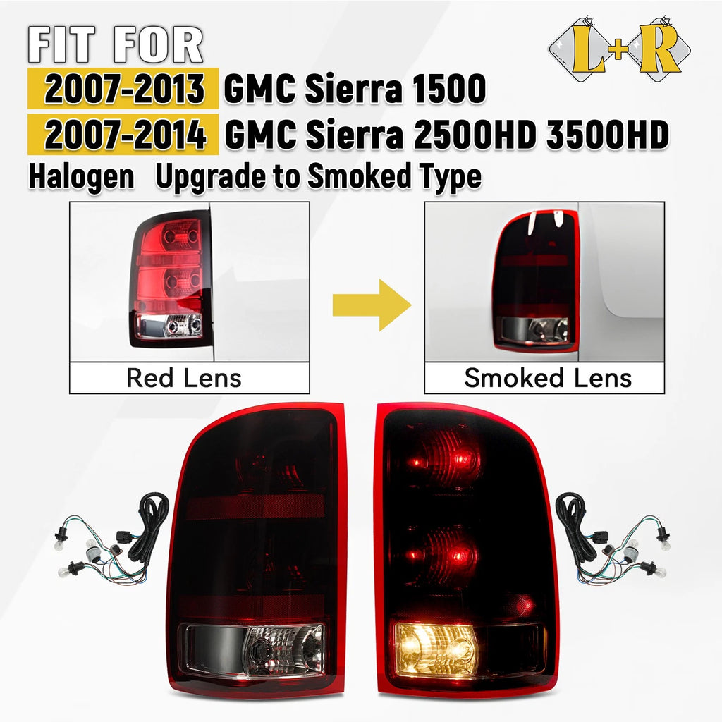 Upgrade Tail Light for GMC Sierra 1500/Sierra HD (2007–2014) Left+Right