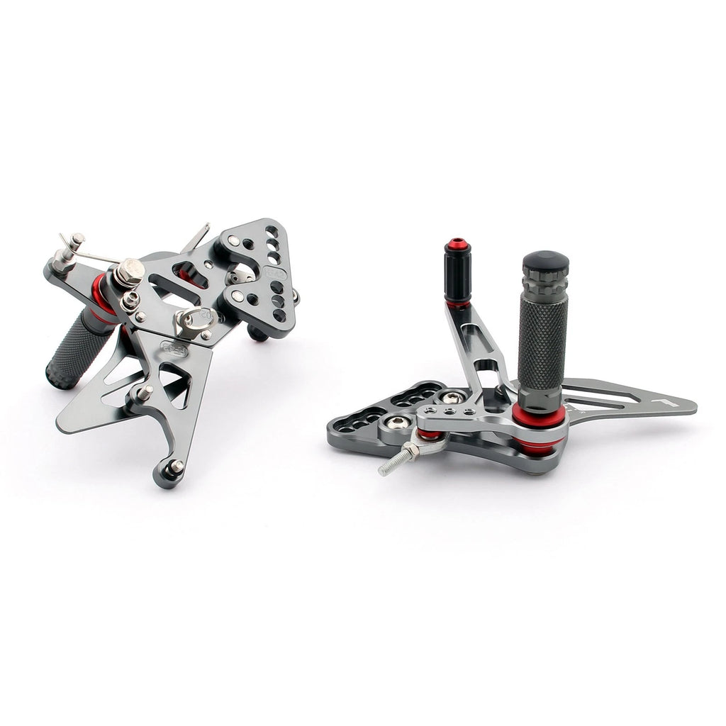 Rearset Foot Pegs for Suzuki GSXR 1000 (2005–2006) Gray