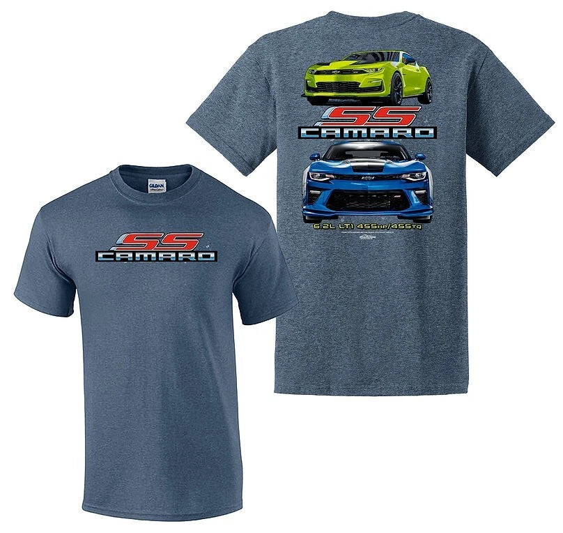 Clothing T-Shirt for Chevrolet Camaro SS Heather Navy (2016–2019)