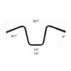 14" Rise Black Ape Hanger Handle Bar for Harley Davidson Sportster (883-1200)