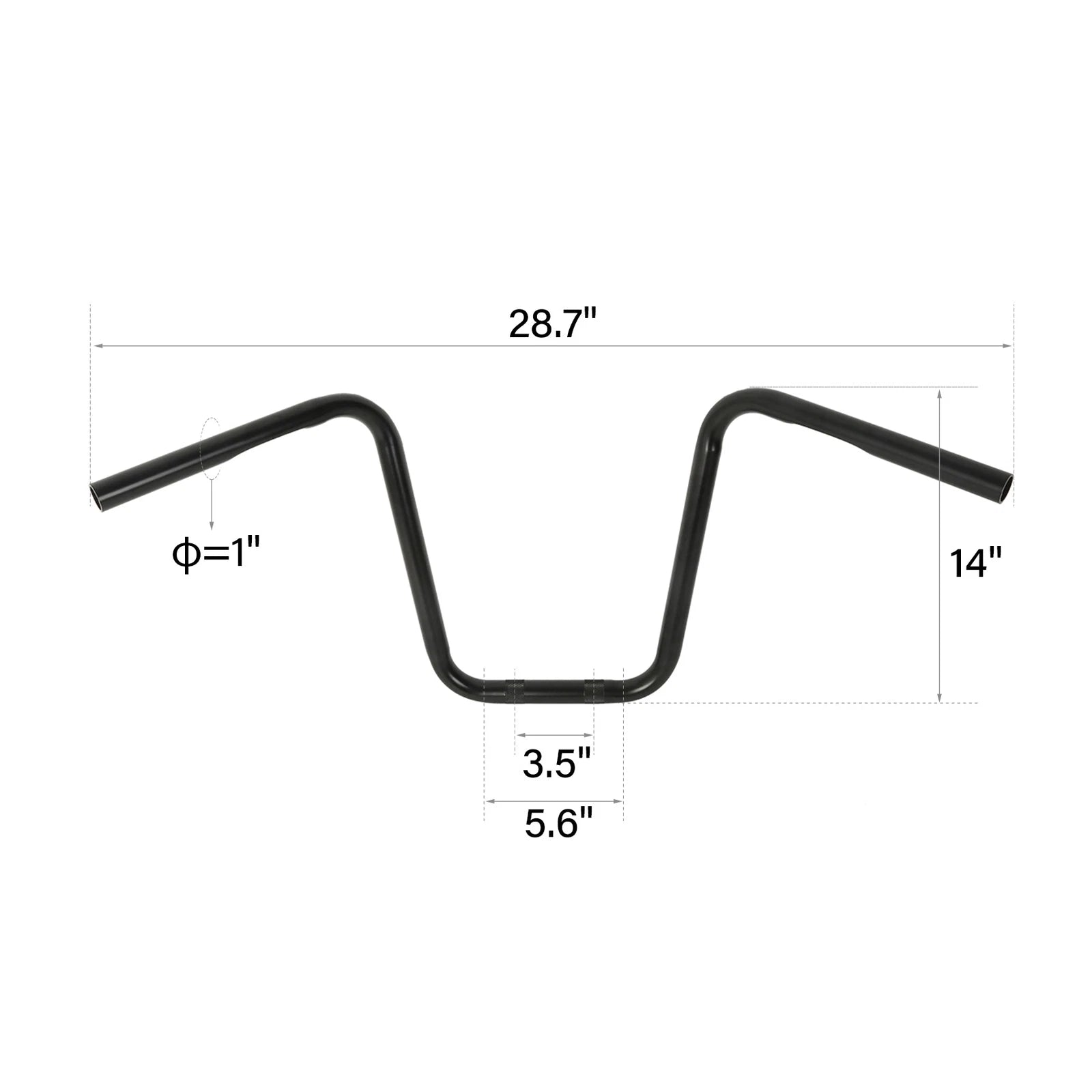 14" Rise Black Ape Hanger Handle Bar for Harley Davidson Sportster (883-1200)