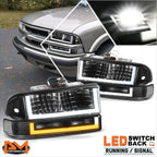 U-Shape LED DRL Switchback Headlights for Chevy Blazer/S10 (1998–2004)