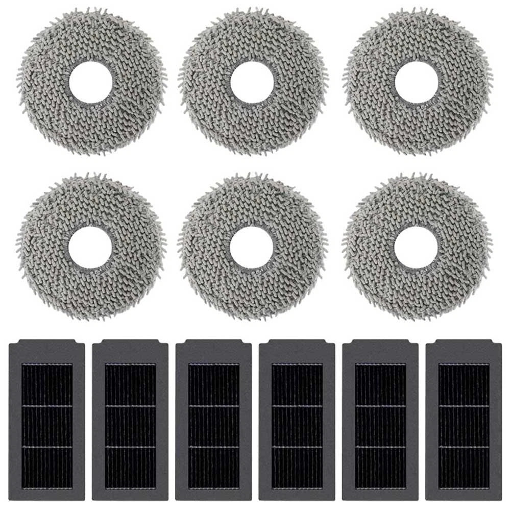 Coarse Floor Cleaning Cloths & Black Filter Mesh for Ecovacs X5