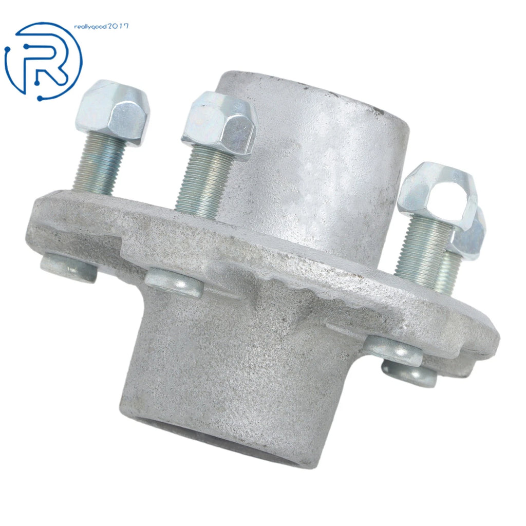 Pair of 5 Bolt Hot Dipped Galvanized Trailer Hubs with Lube Caps