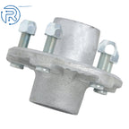 Pair of 5 Bolt Hot Dipped Galvanized Trailer Hubs with Lube Caps