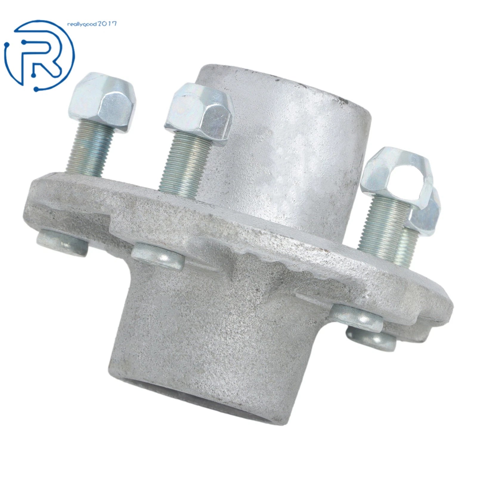 Pair of 5 Bolt Hot Dipped Galvanized Trailer Hubs with Lube Caps